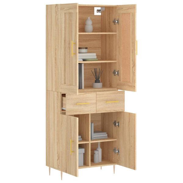 vidaXL Highboard Sonoma-Eiche 69,5x34x180 cm Holzwerkstoff