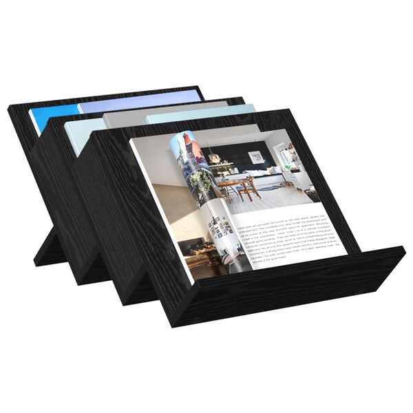 vidaXL Magazinregal mit Regal Schwarz Eichen-Optik 53 x 40 x 28.5 cm