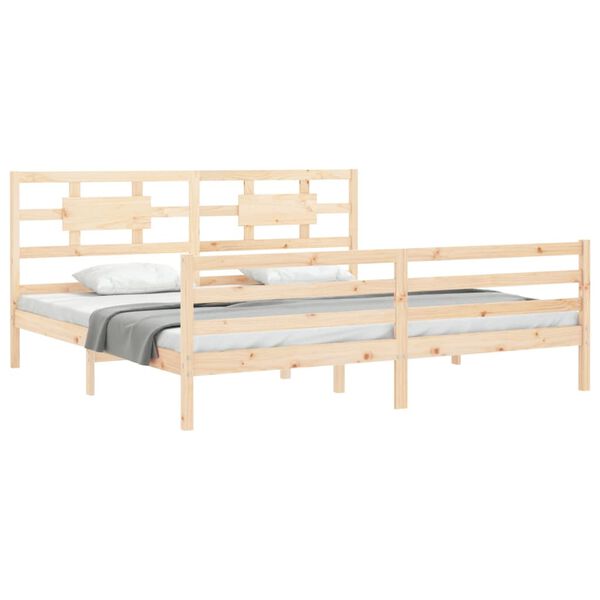 vidaXL Massivholzbett mit Kopfteil 200x200 cm