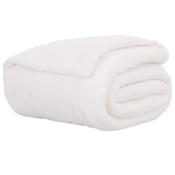 vidaXL &Uuml;berwurfdecke Wei&szlig; 130 x 150 cm Fleece