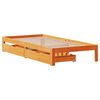 vidaXL Massivholzbett mit Schubladen Wachsbraun 75x190 cm Kiefer