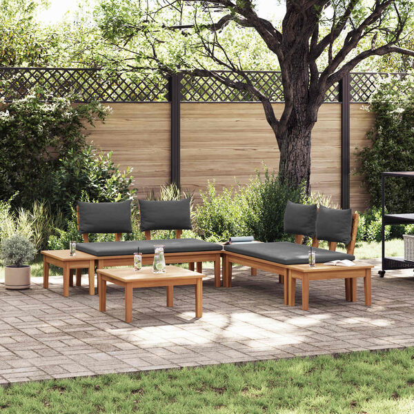 vidaXL Gartensofa-set 3 pcs Braun und Grau
