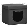 vidaXL Hocker mit Stauraum Katzenmuster Dunkelgrau Stoff