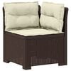 vidaXL 1-Sitzer Garten-Sofa mit Kissen Rattan-Look PP Braun