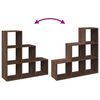 vidaXL Raumteiler-B&uuml;cherregal 3 Etagen Braun Eichen-Optik 99x29x99 cm