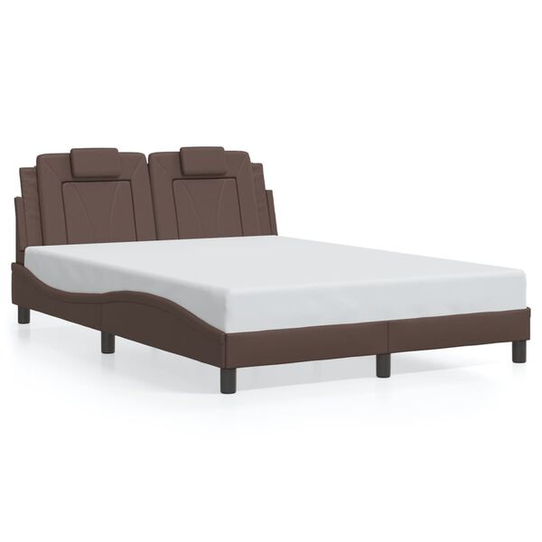vidaXL Bettgestell "Viana" mit LED ohne Matratze Braun 120x200 cm