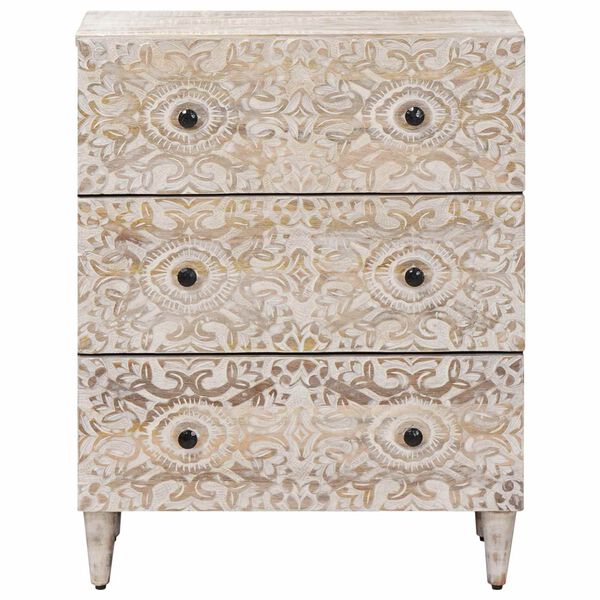 vidaXL Aufbewahrungs-Sideboard Wei&szlig; 60 x 33,5 x 75 cm Massivholz Mango