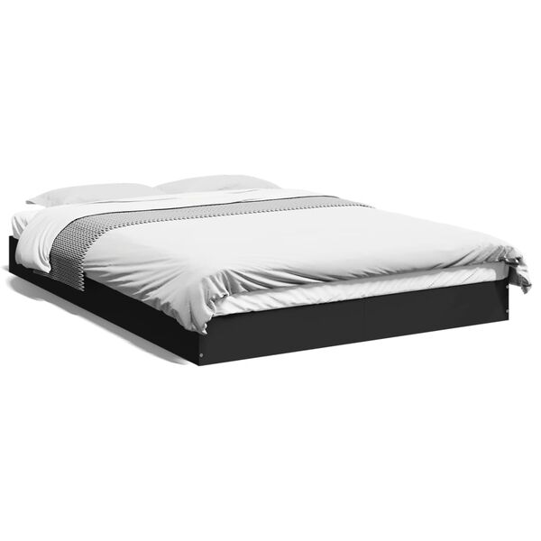 vidaXL Bettgestell Schwarz 140x200 cm Holzwerkstoff