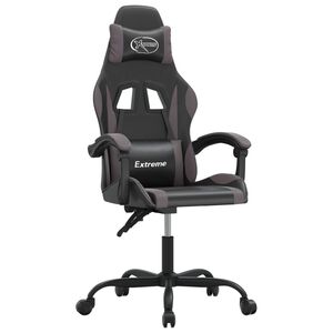 vidaXL Gaming-Stuhl Schwarz und Grau Kunstleder