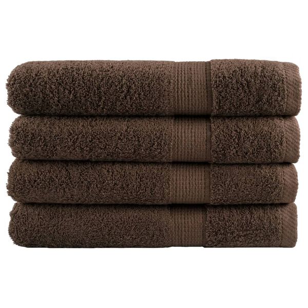 vidaXL Premium Saunat&uuml;cher SOLUND 4 Stk. Braun 80x200 cm 600 g/m&sup2;