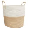 vidaXL Aufbewahrungskorb Beige und Wei&szlig; &Oslash;43x38 cm Baumwolle