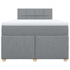 vidaXL Boxspringbett mit Matratze Hellgrau 120x190 cm Stoff