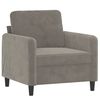 vidaXL Sessel mit Hocker Hellgrau 60 cm Samt