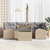 vidaXL Garten-Sofa-Set mit Speicher 7 pcs Beige Poly Rattan