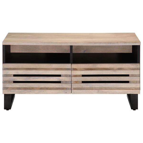 vidaXL Couchtisch 80x55x40 cm Raues Massivholz Mango