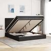 vidaXL Ottoman-Bett mit Matratzen & LEDs Schwarz 160x200 cm Samt