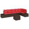 vidaXL Gartensofa-set 7 stk. Braun Poly-Rattan