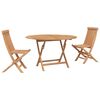 vidaXL Garten Bistro Set 3 Stk. Natur Massivholz Teak