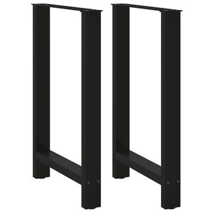 vidaXL Bartischbeine Schwarz 2 Stk. 60x(90-91) cm Stahl