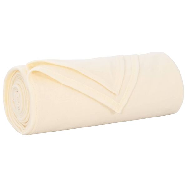 vidaXL &Uuml;berwurfdecke Creme 210 x 140 cm Fleece