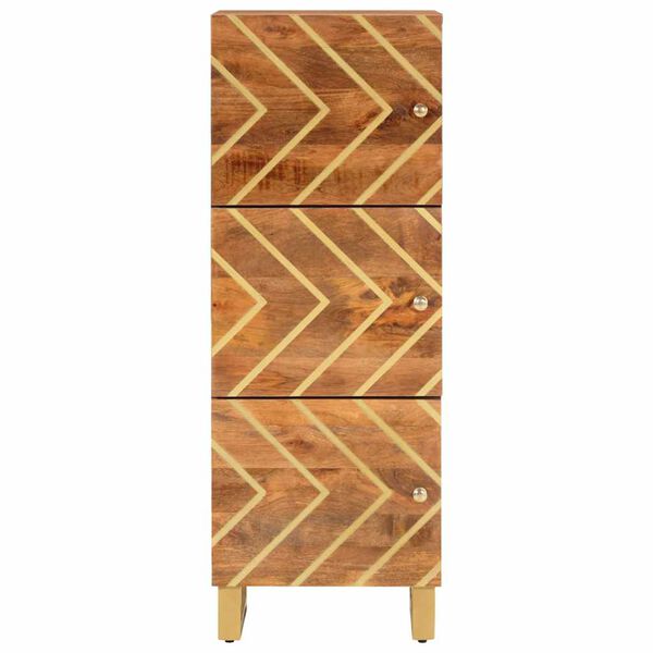 vidaXL Highboard Braun und Schwarz 40x33,5x110 cm Massivholz Mango
