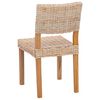 vidaXL Esszimmerstuhl 2 pcs Natur 46 x 55 x 84 cm Kubu Rattan