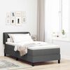 vidaXL Boxspringbett mit Matratze Dunkelgrau 80 x 200 cm Stoff