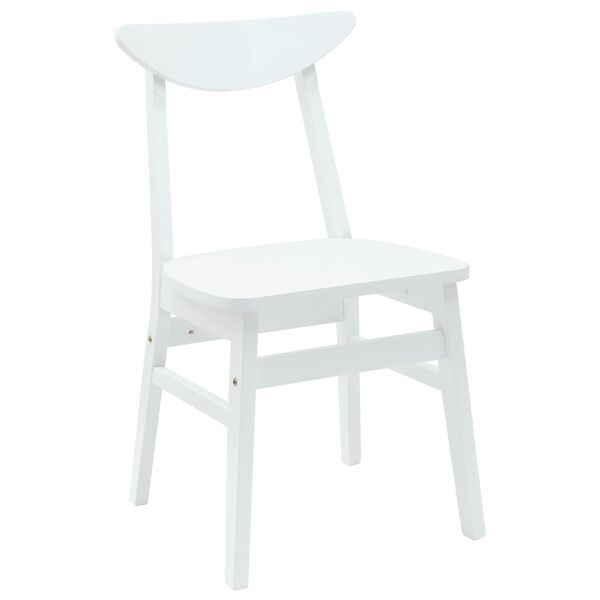 vidaXL Esszimmerst&uuml;hle 2 pcs Wei&szlig; 42 x 47.5 x 81 cm Massives Gummiholz