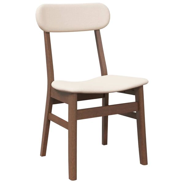 vidaXL Esszimmerstühle mit Kissen 2 Stk. Braun Massivholz Gummibaum