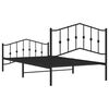 vidaXL Bettgestell mit Kopf- und Fu&szlig;teil Metall Schwarz 107x203 cm