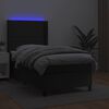 vidaXL Boxspringbett mit Matratze & LED Schwarz 80x200 cm Kunstleder
