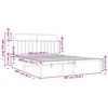 vidaXL Bettgestell mit Kopfteil Metall Wei&szlig; 180x200 cm