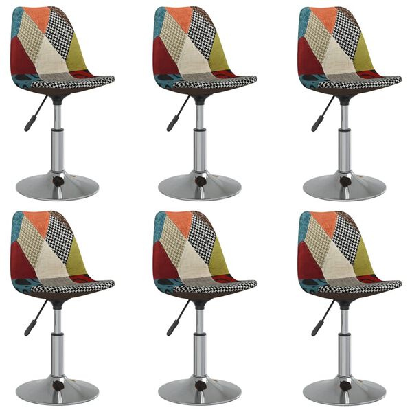 vidaXL Esszimmerst&uuml;hle 6 Stk. Drehbar Patchwork Stoff