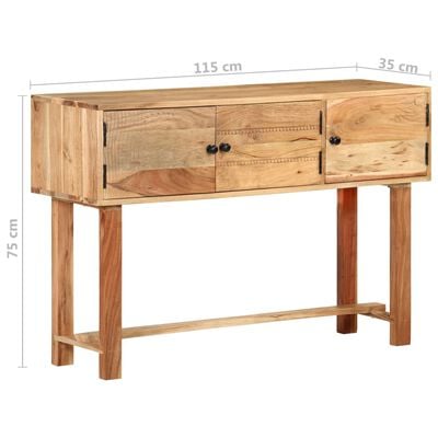 vidaXL Sideboard 115x35x75 cm Massivholz Akazie