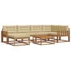 vidaXL Outdoor-Sofagarnitur mit Kissen 7 pcs Natur und Beige