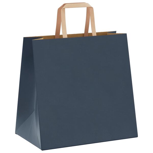 vidaXL Papiertragetaschen 50 Stk. mit Henkeln Blau 26x17x25 cm