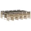 vidaXL 11-tlg. Garten-Essgruppe mit Kissen Beigemischung Poly Rattan