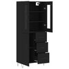vidaXL Highboard Schwarz 69,5x34x180 cm Holzwerkstoff