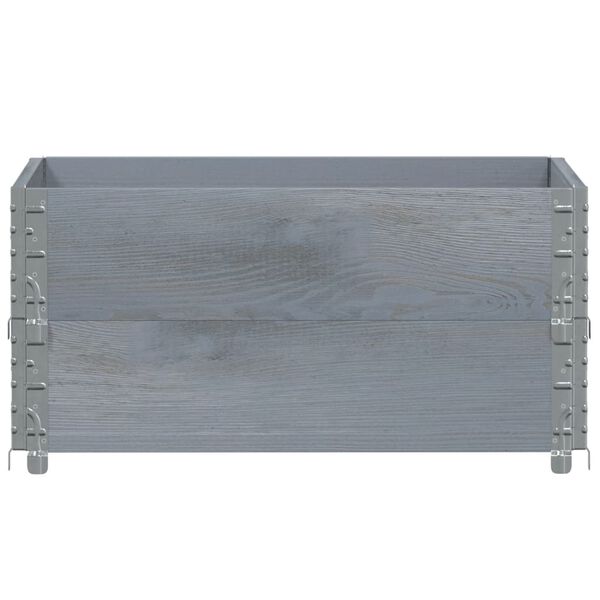 vidaXL Pflanzkasten Grau 80x60 cm Massivholz Kiefer