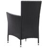 vidaXL 7-tlg. Garten-Essgruppe mit Auflagen Poly Rattan Schwarz