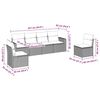 vidaXL 6-tlg. Garten-Sofagarnitur mit Kissen Braun Poly Rattan