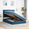 vidaXL Bett mit Stauraum und LED mit LED Dunkelblau 140 x 190 cm Samt