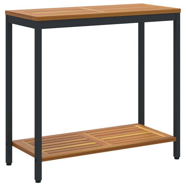 vidaXL Tisch f&uuml;r Outdoor Nat&uuml;rlich und Schwarz 80 x 35 x 75 cm