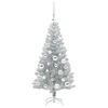 vidaXL Weihnachtsbaum mit 150 LEDs mit St&auml;nder Silber 120 cm PET