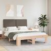 vidaXL Bettgestell mit gepolstertem Kopfteil Taupe 135 x 190 cm