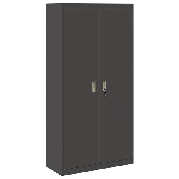 vidaXL Aufbewahrungsschrank 2 pcs Schwarz 90 x 40 x 180 cm Stahl