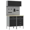 vidaXL Arbeitsschrankset mit Schubladen mit Regal 5 stk. Schwarz