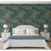 DUTCH WALLCOVERINGS Tapete Tropical Dunkelblau und Golden