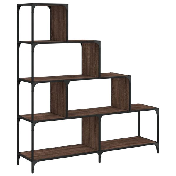 vidaXL B&uuml;cherregal 4 Etagen Braun Eichen-Optik 139x33,5x149 cm