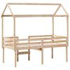 vidaXL Hochbett mit Dach 90x190 cm Massivholz Kiefer